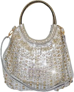 Rhinestone Bags Diamonds Women Handbags Genuine Leather Shoulder Bag Female White Rhinestone Messenger Crossbody Tote Bags