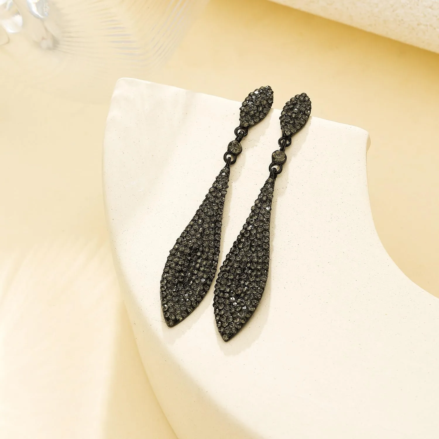 Rhinestone Statement Earrings Double Waterdrop Earrings Cluster Crystal Drop Dangle Earrings Prom Party Wedding Earrings for Women