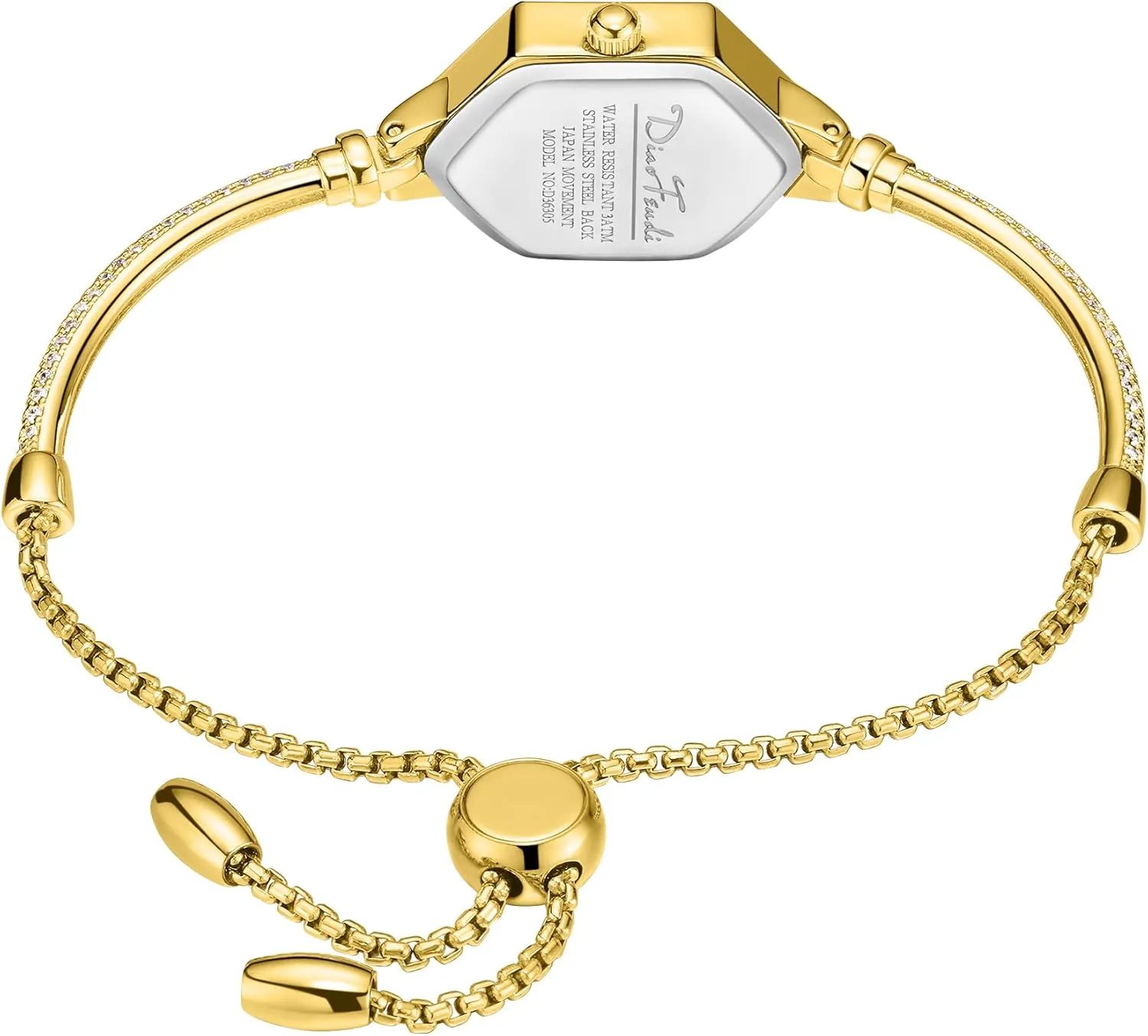 Rose Gold Petite Bracelet Watch for Women, Diamond Dress Analog Hexagonal Mini Women Watch Waterproof