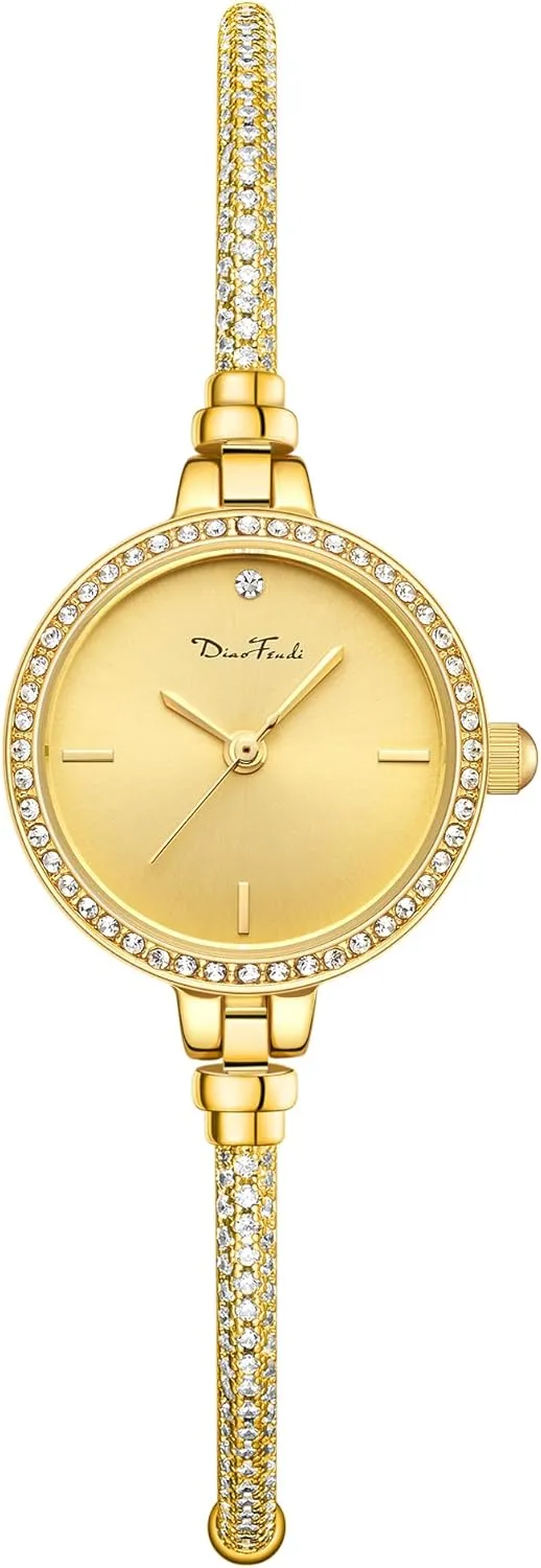 Rose Gold Petite Bracelet Watch for Women, Diamond Dress Analog Hexagonal Mini Women Watch Waterproof