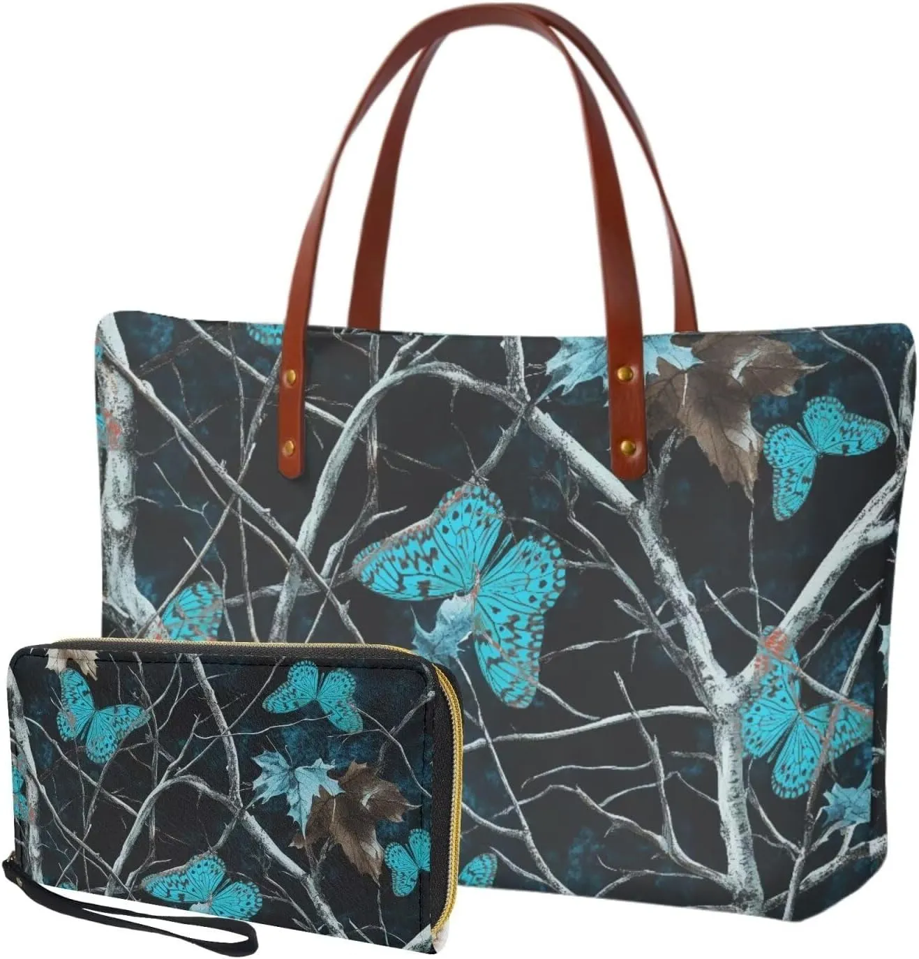 Satchel Purse with Matching Wallet Tote Bag Set Shoulder Bag and Wallet Set Handbag and Wallet Set for Women