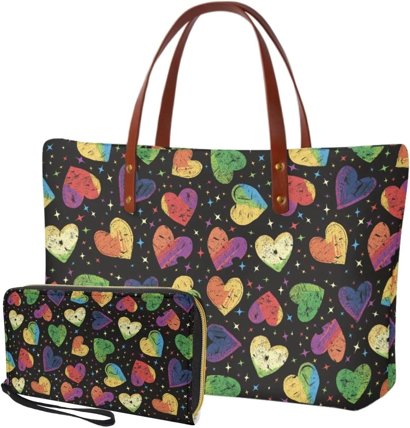 Satchel Purse with Matching Wallet Tote Bag Set Shoulder Bag and Wallet Set Handbag and Wallet Set for Women