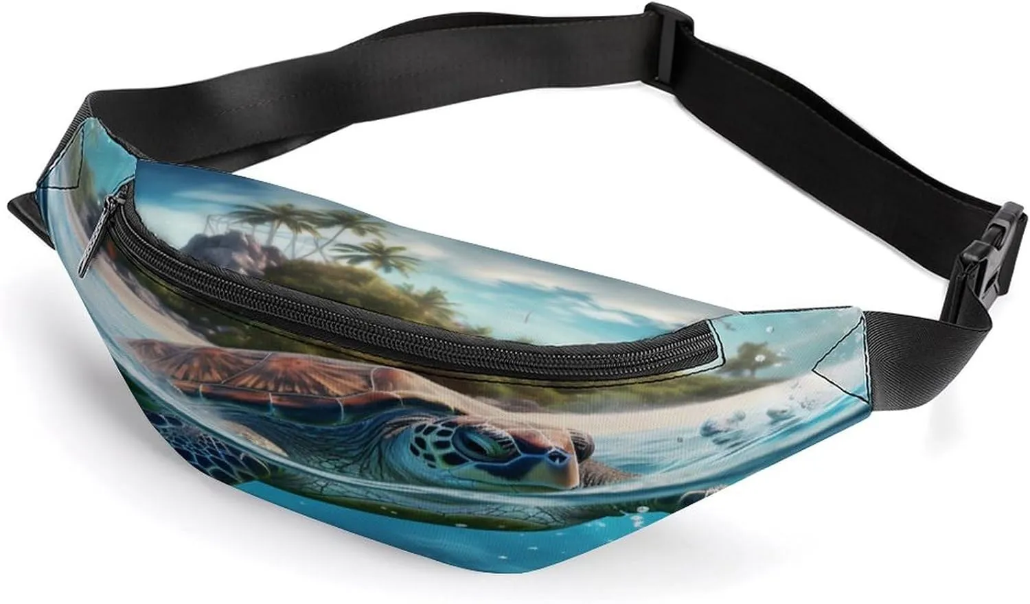 Sea Turtle Fanny Pack Crossbody Bag Waist Pack Chest Bag Sling Backpack for Enjoy Sports Workout Traveling Running