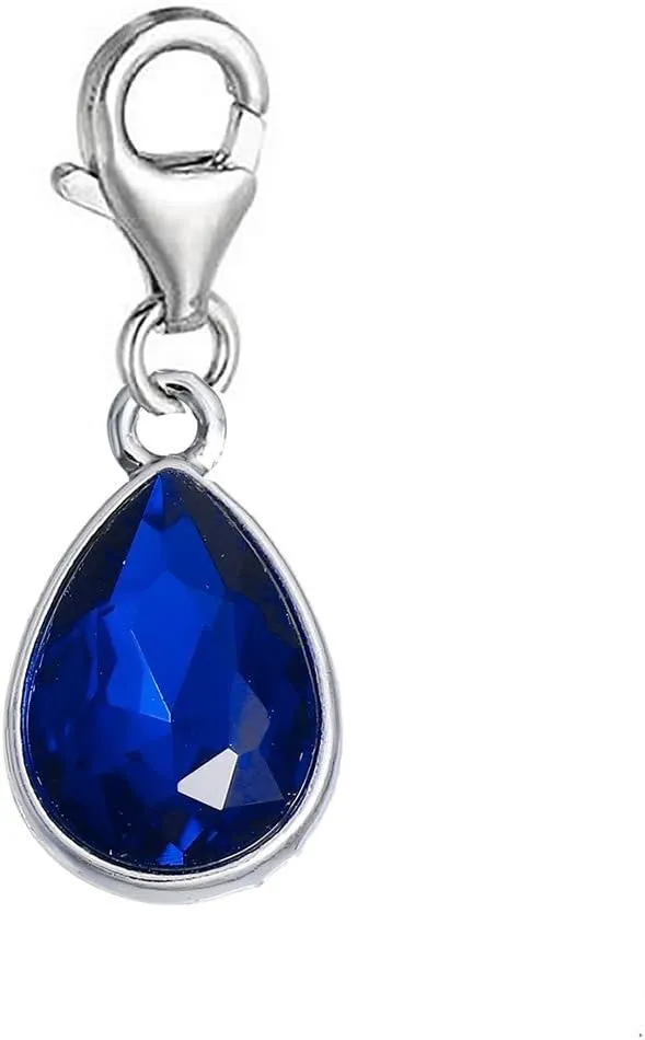 Sexy Sparkles Clip on Birthstones Dangling Lobster Clasp Charms for Bracelets