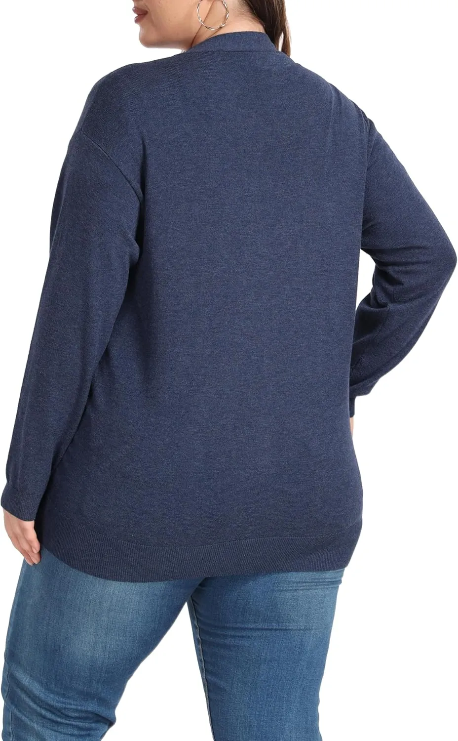 Shiaili Classic Plus Size Sweater for Women Non-Bulky Soft Stretch Cardigans