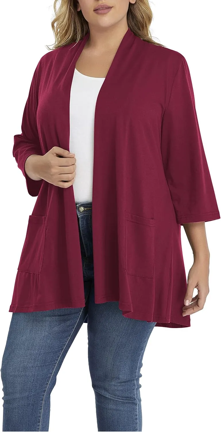 Shiaili Long Plus Size Cardigans for Women Easy to Wear Open Front Clothing