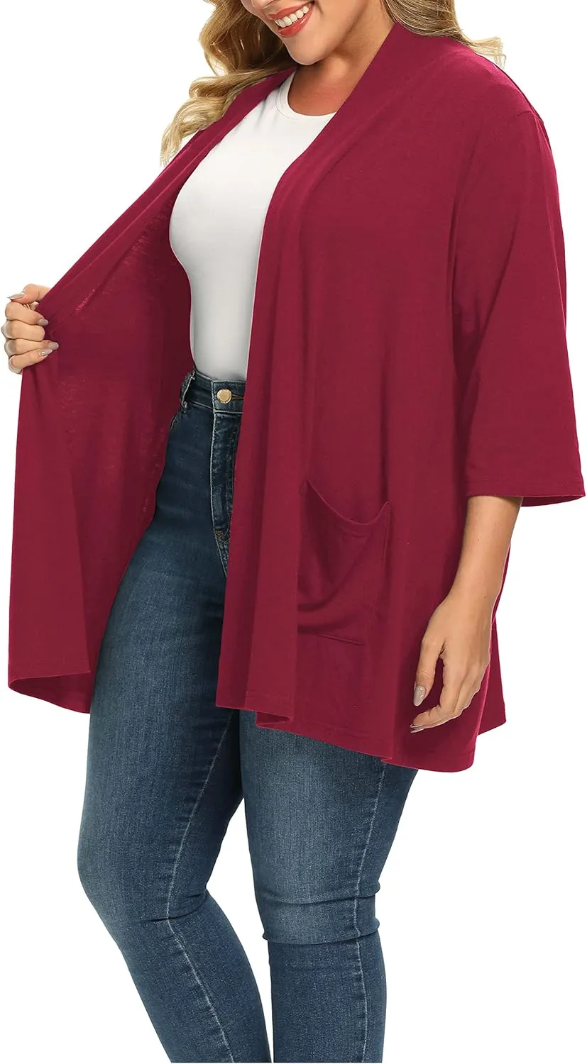 Shiaili Long Plus Size Cardigans for Women Easy to Wear Open Front Clothing