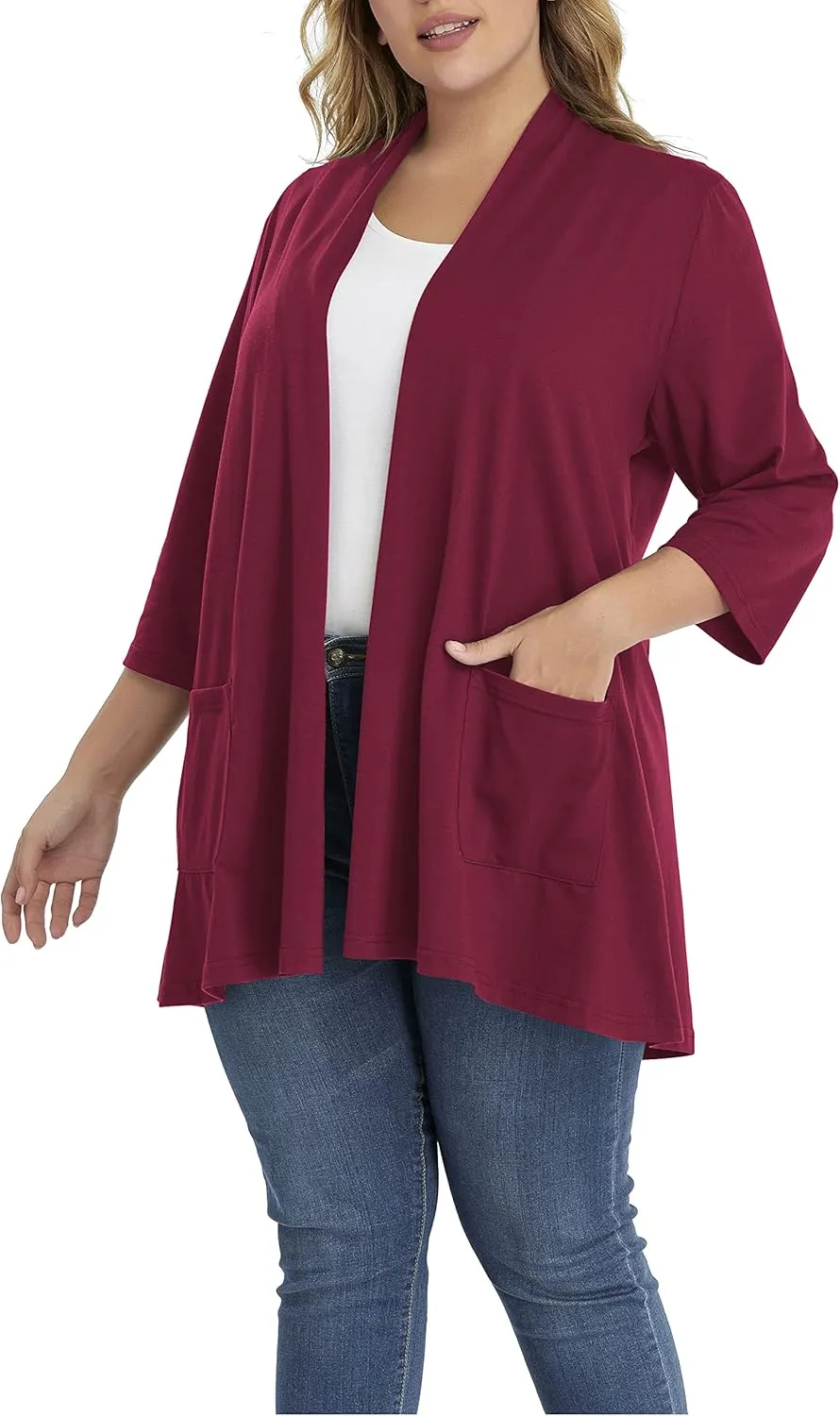 Shiaili Long Plus Size Cardigans for Women Easy to Wear Open Front Clothing
