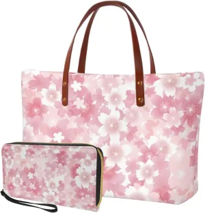 Shoulder Bag and Wallet Set for Women Tote Bag 2 Pack Handbag and Wallet Set Clutch Wallet and Purse Set for Work
