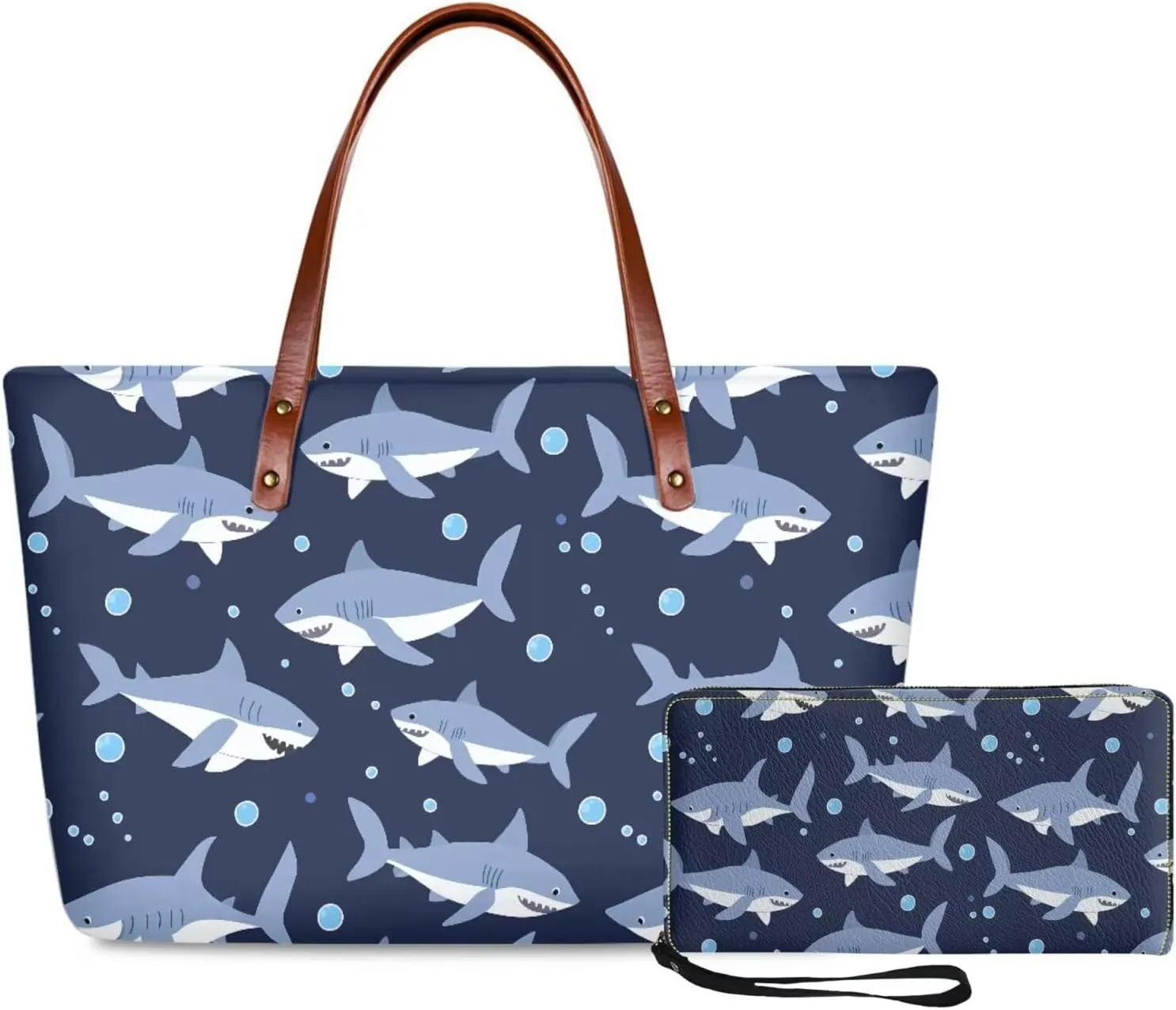 Shoulder Bag and Wallet Set for Women Tote Bag 2 Pack Handbag and Wallet Set Clutch Wallet and Purse Set for Work