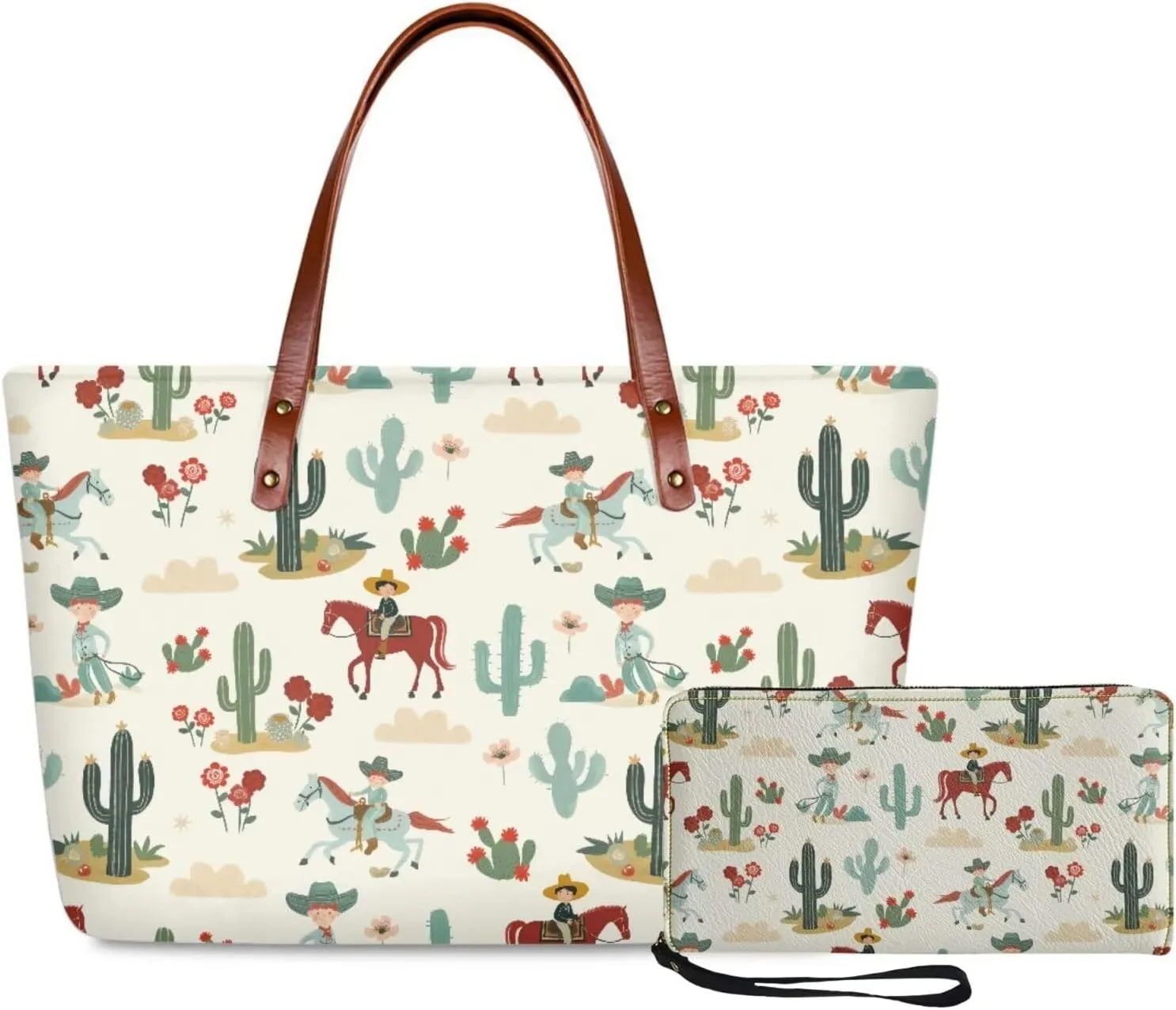 Shoulder Bag and Wallet Set for Women Tote Bag 2 Pack Handbag and Wallet Set Clutch Wallet and Purse Set for Work