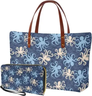 Shoulder Bag and Wallet Set for Women Tote Bag 2 Pack Handbag and Wallet Set Clutch Wallet and Purse Set for Work