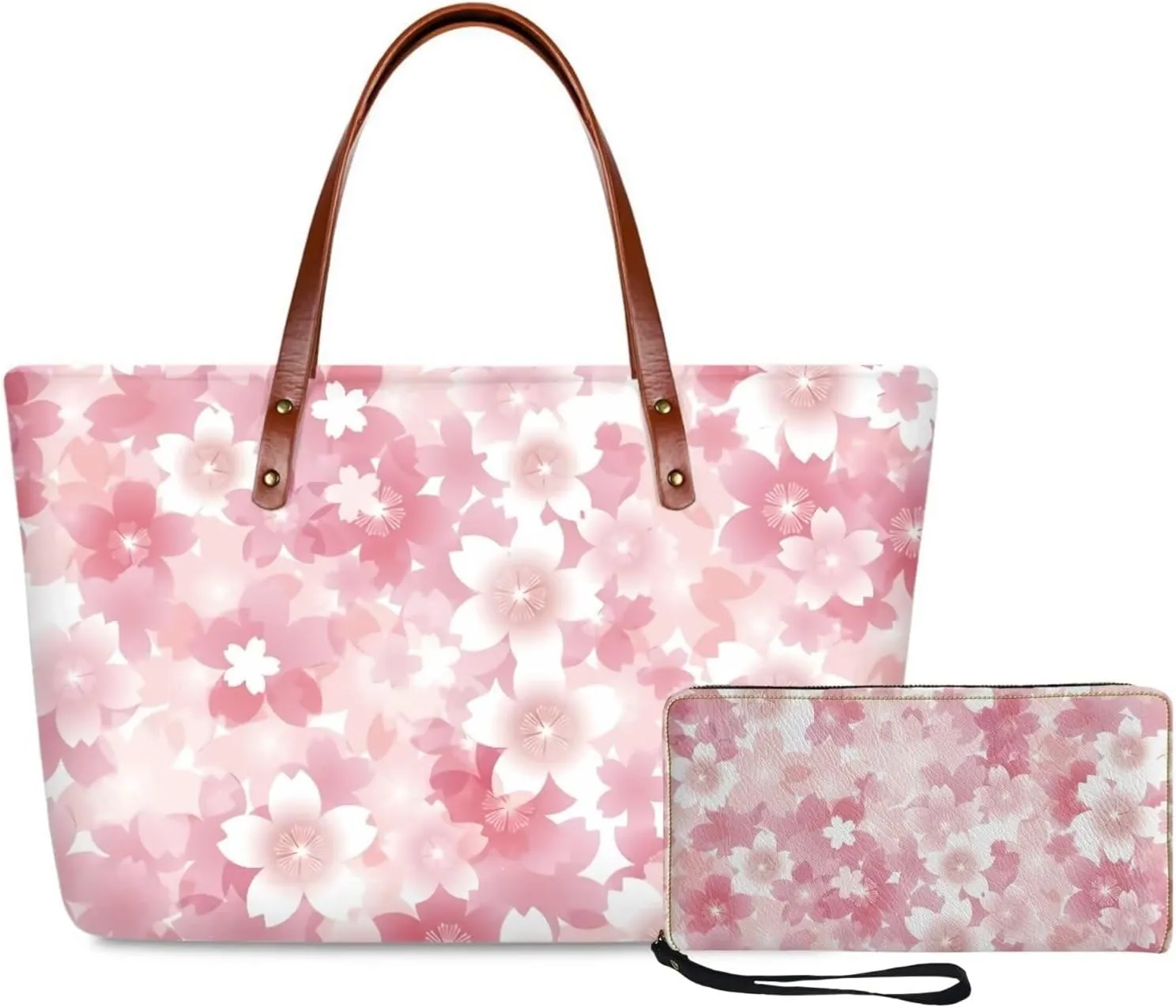 Shoulder Bag and Wallet Set for Women Tote Bag 2 Pack Handbag and Wallet Set Clutch Wallet and Purse Set for Work