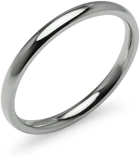 SILVERLINE JEWELRY High Polished 2mm Stainless Steel Comfort Fit Wedding Band Ring Full & Half Sizes 5-14 | Silver Yellow Rose Blue Black MultiColor Tones