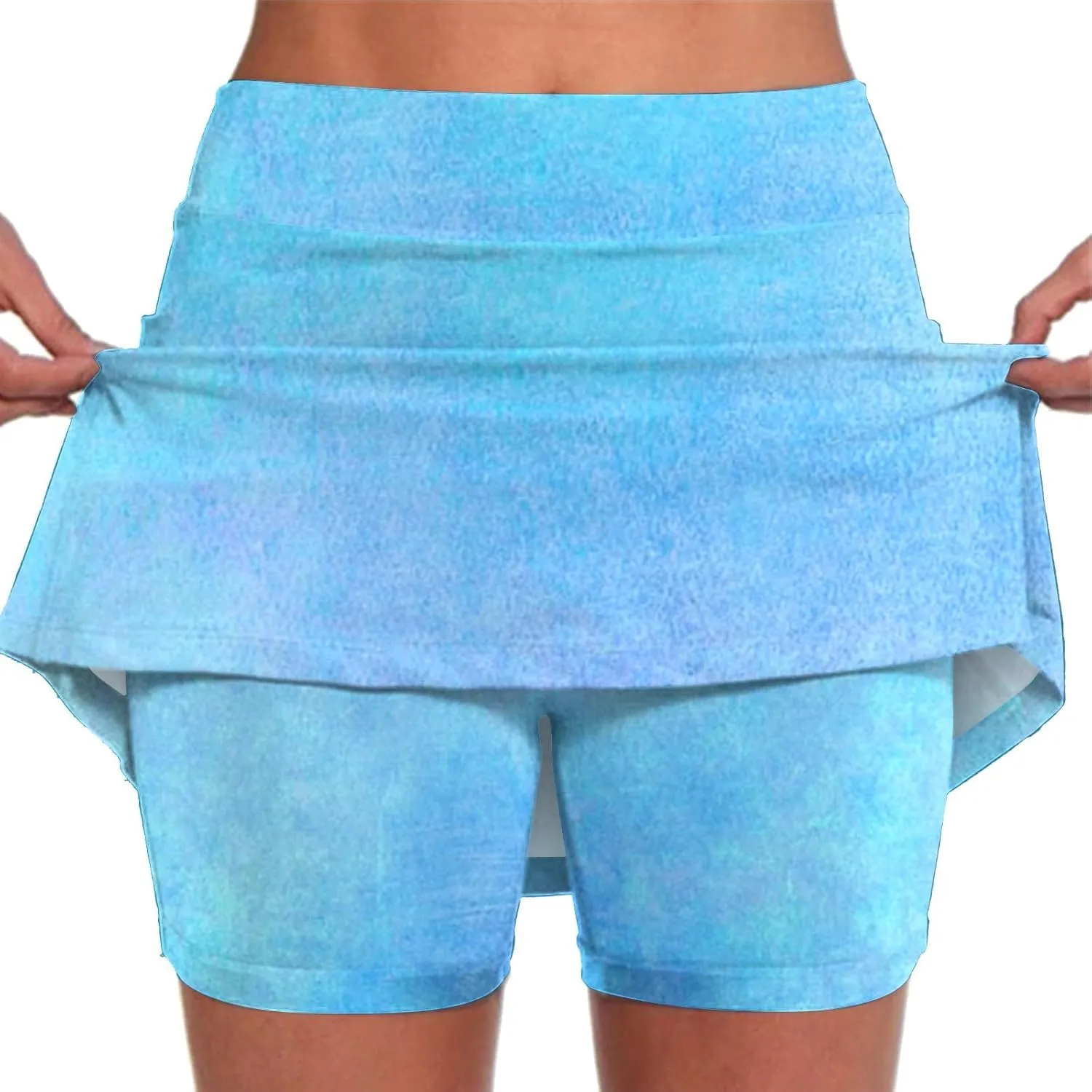 Skorts for Women Dressy High Waist Soft Lightweight Casual Tummy Control Skirt Plus Size Tennis Skirt with Pockets