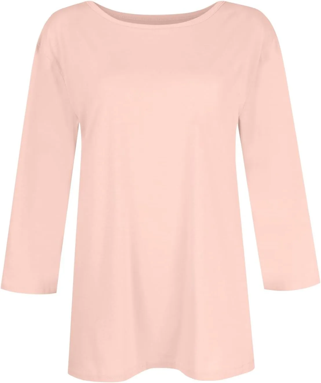 slqdgmryz 3/4 Sleeve Shirts for Women Loose Fit Crewneck Dressy Casual Tops Lightweight Solid Color Comfy Cute T Shirts