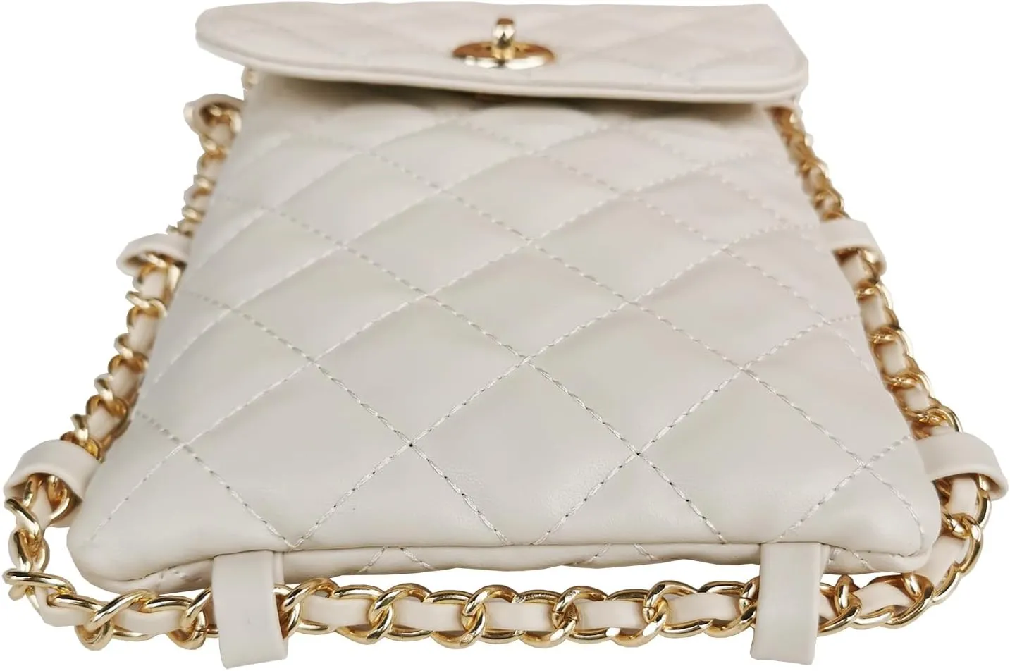 Small Crossbody Bag, Synthetic Leather Quilted Bags for Women Cellphone Bag Mini Bags for Women Trendy Accessories Small White