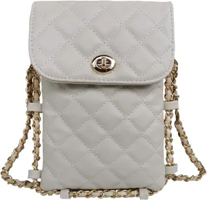 Small Crossbody Bag, Synthetic Leather Quilted Bags for Women Cellphone Bag Mini Bags for Women Trendy Accessories Small White