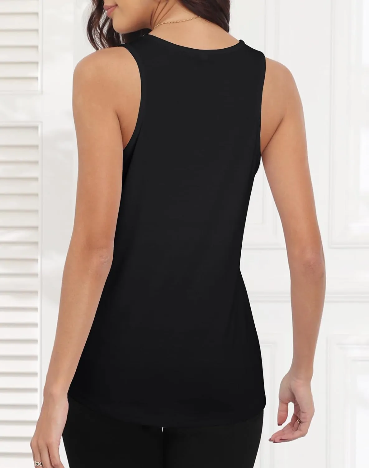Smile Fish Women Scoop Neck Flowy Loose Fit Tank Top Sleeveless Summer Tops Shirts