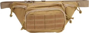 Sports Waist Bag Lightweight Large Capacity Easy To Carry Chest Belt Traveling Running Hiking Cycling Nylon (Khaki)