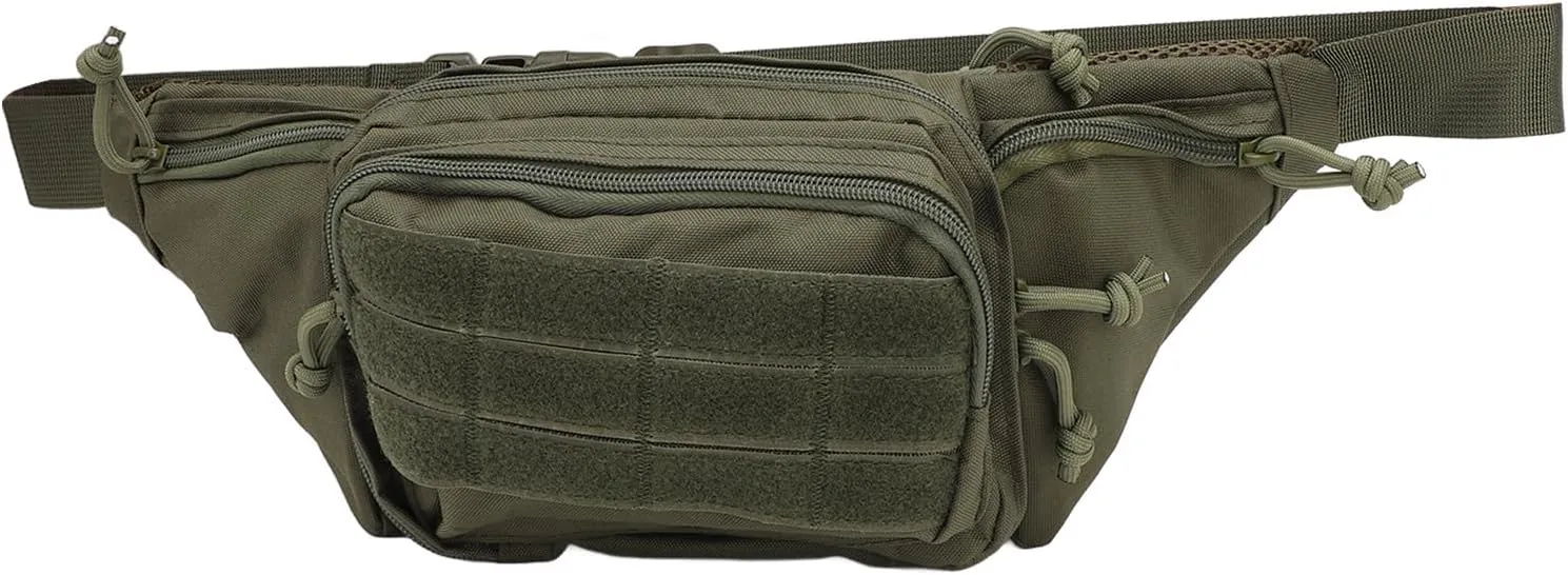 Sports Waist Bag Lightweight Large Capacity Easy To Carry Chest Belt Traveling Running Hiking Cycling Nylon (OD Green)