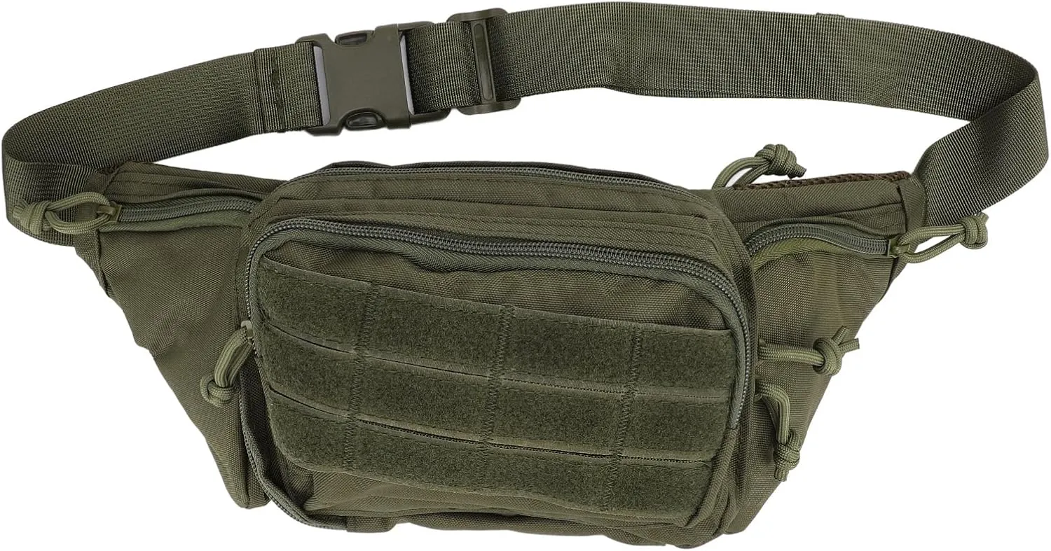 Sports Waist Bag Lightweight Large Capacity Easy To Carry Chest Belt Traveling Running Hiking Cycling Nylon (OD Green)