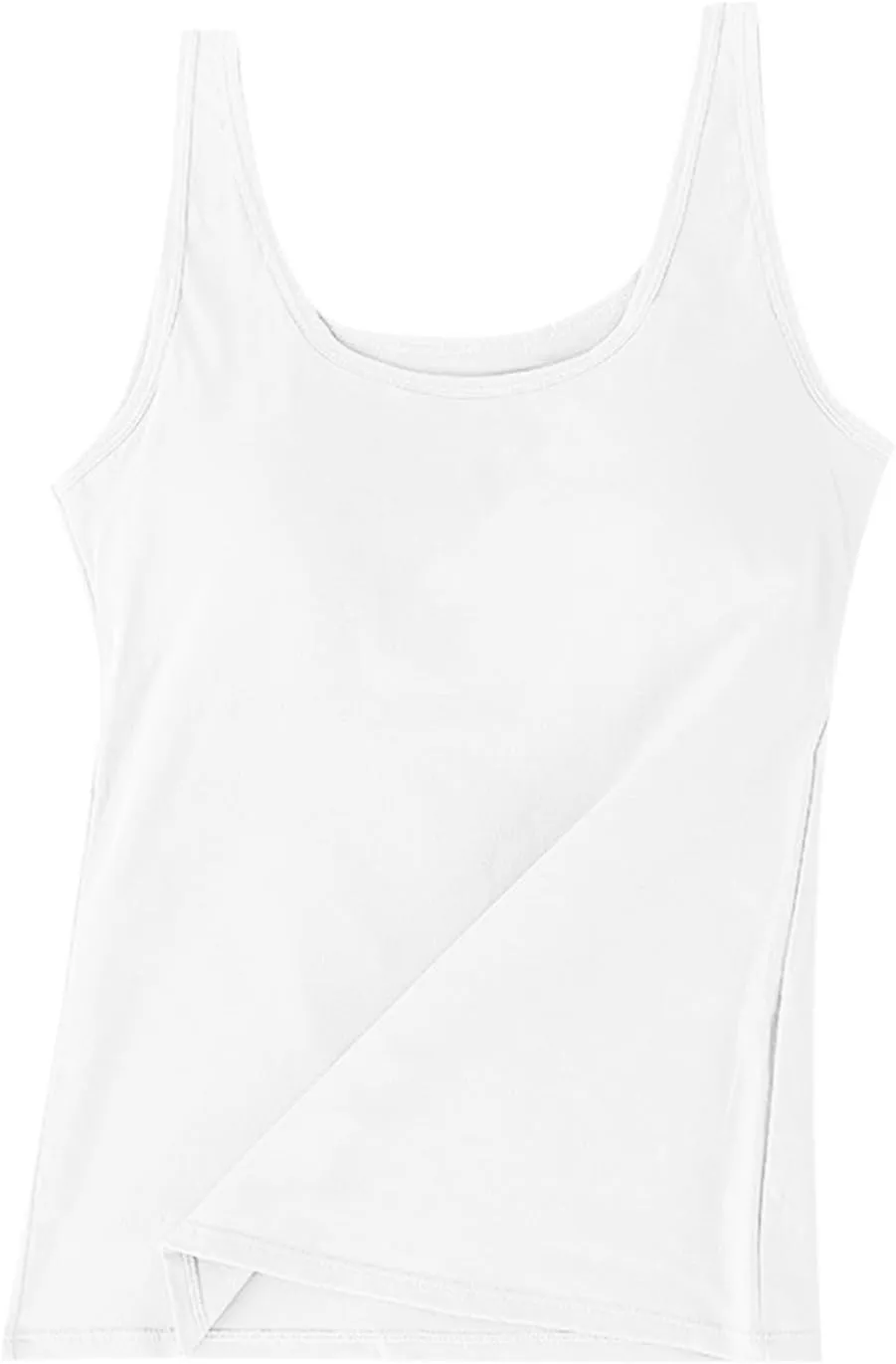 Sports with Built in Bras Tank Top for Women Basic Workout Solid Sleeveless Y2K Blouses Scoop Neck Athletic Camisole