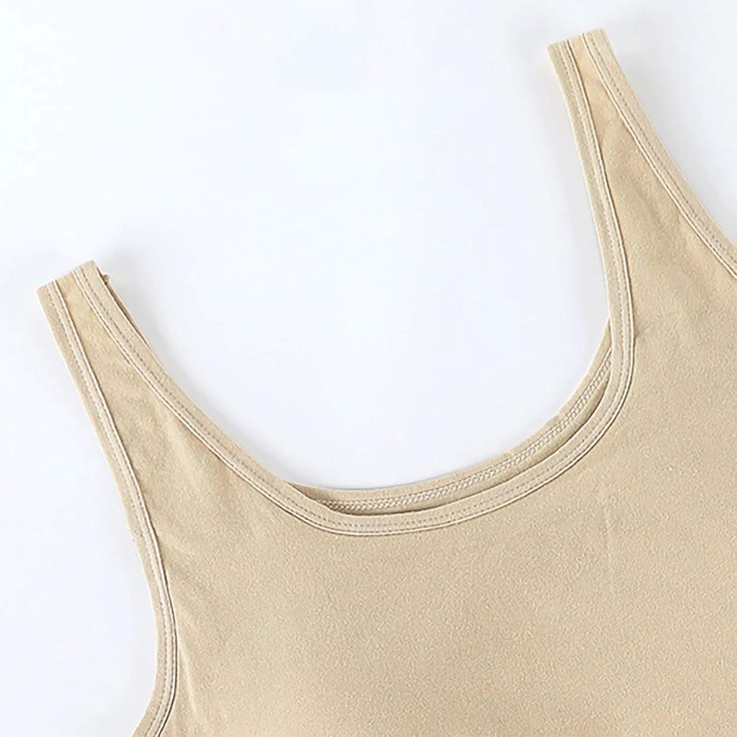 Sports with Built in Bras Tank Top for Women Basic Workout Solid Sleeveless Y2K Blouses Scoop Neck Athletic Camisole