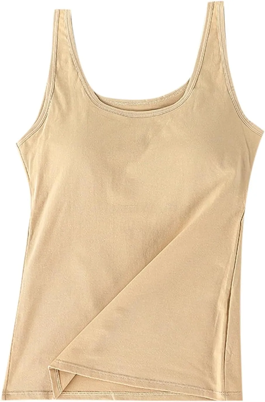 Sports with Built in Bras Tank Top for Women Basic Workout Solid Sleeveless Y2K Blouses Scoop Neck Athletic Camisole