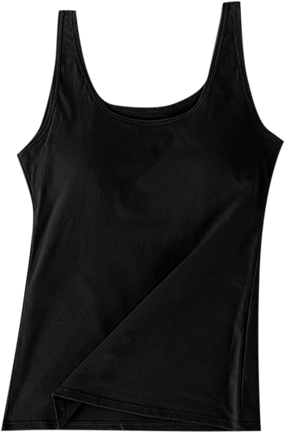Sports with Built in Bras Tank Top for Women Basic Workout Solid Sleeveless Y2K Blouses Scoop Neck Athletic Camisole