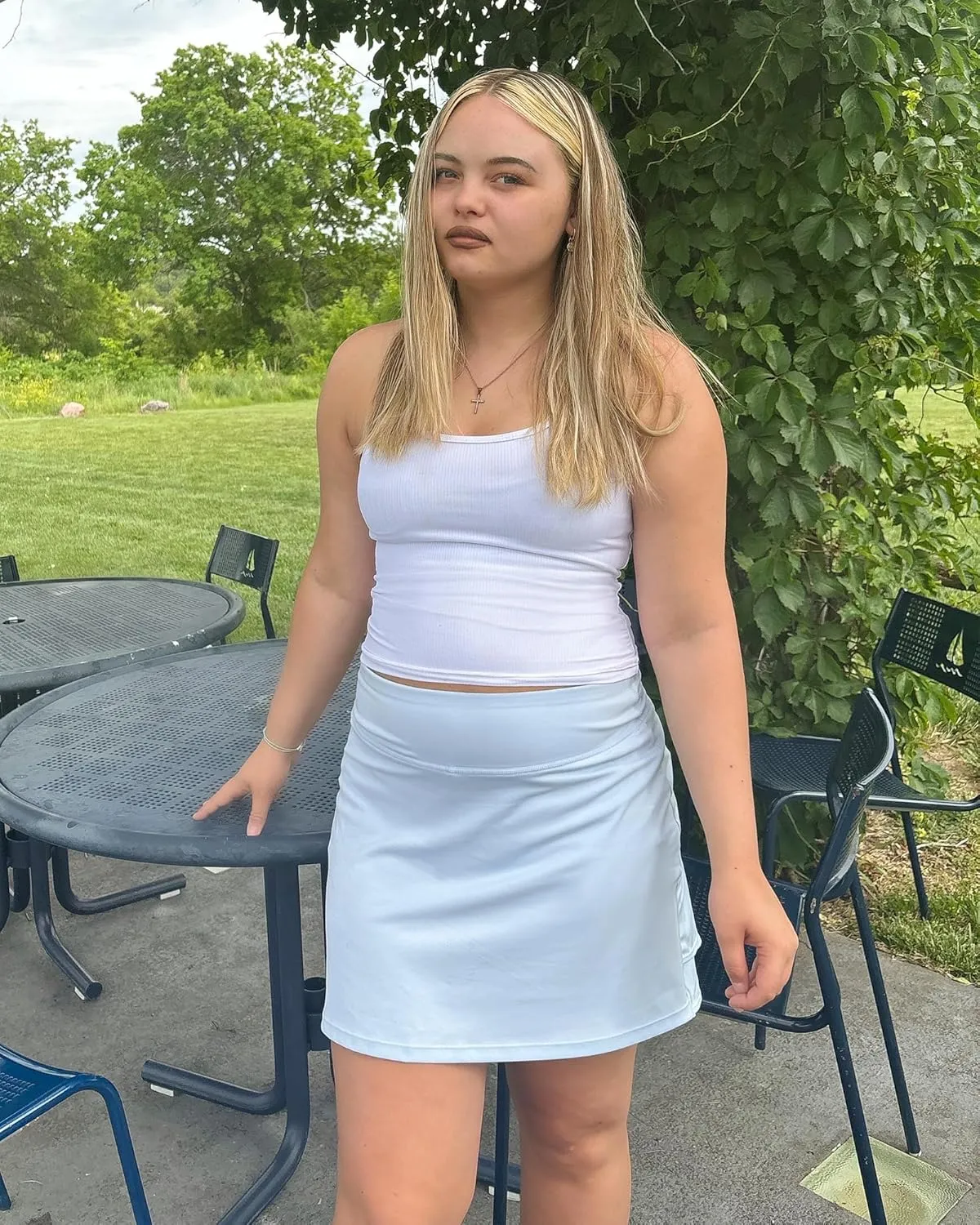 Stelle Women Tennis Skirt Athletic Skort High Waisted Golf Inner Shorts with Pockets Running Sports Pickleball