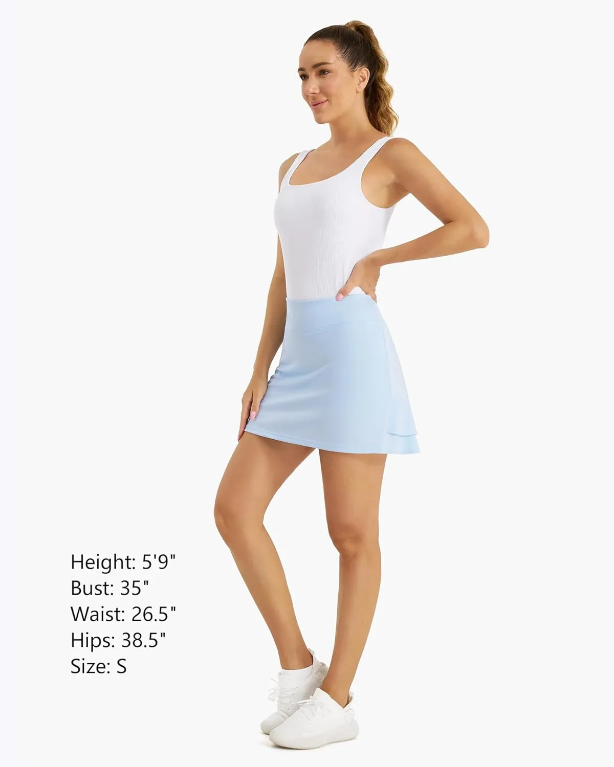 Stelle Women Tennis Skirt Athletic Skort High Waisted Golf Inner Shorts with Pockets Running Sports Pickleball