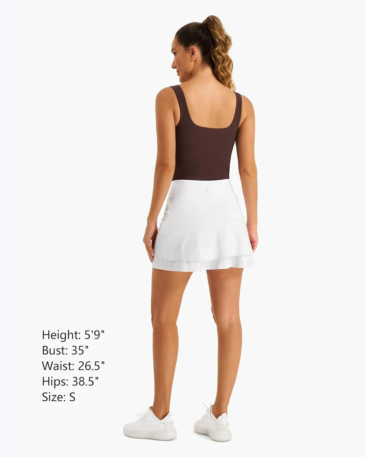 Stelle Women Tennis Skirt Athletic Skort High Waisted Golf Inner Shorts with Pockets Running Sports Pickleball