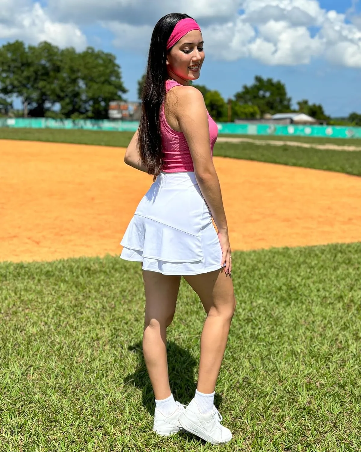 Stelle Women Tennis Skirt Athletic Skort High Waisted Golf Inner Shorts with Pockets Running Sports Pickleball