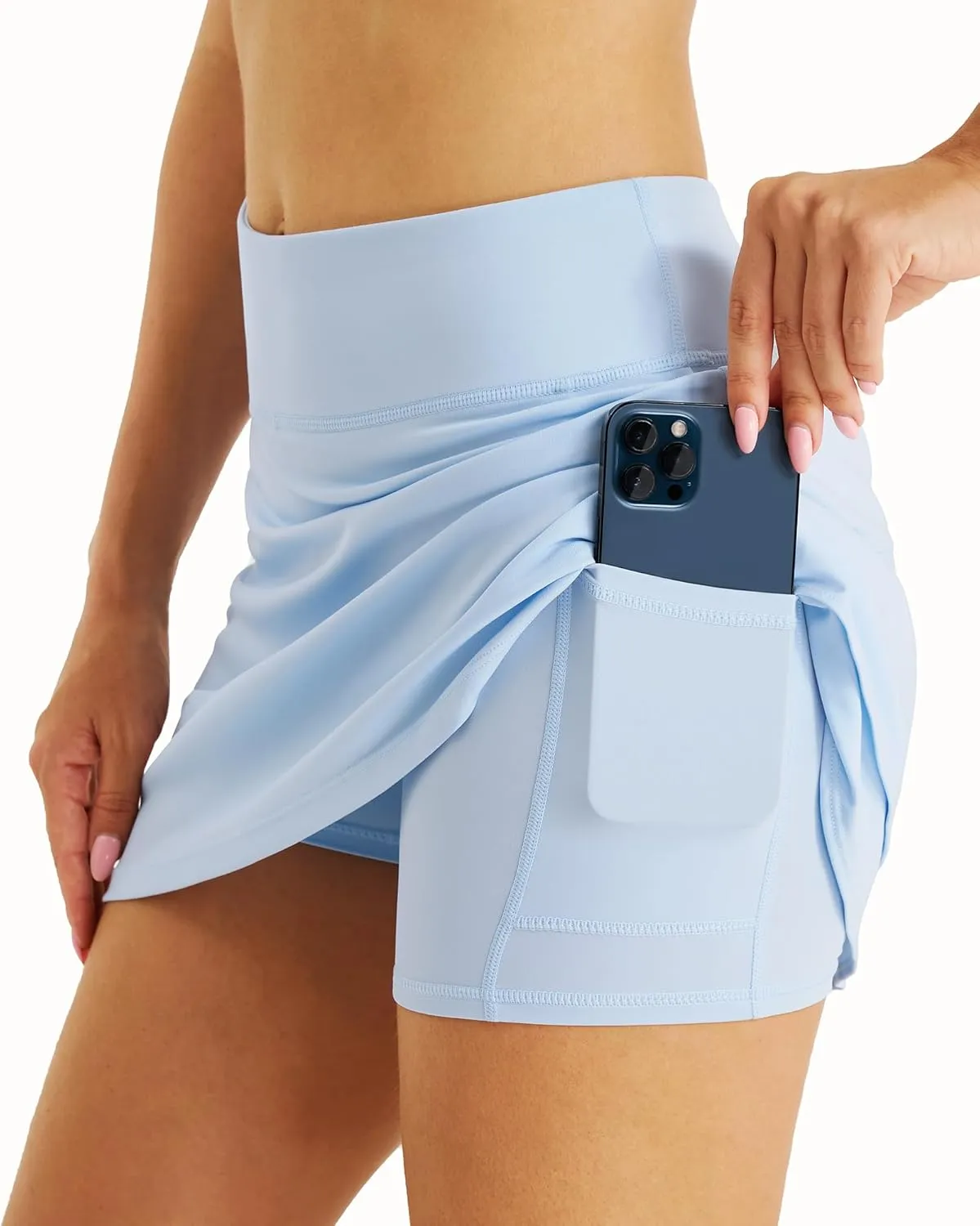 Stelle Women Tennis Skirt Athletic Skort High Waisted Golf Inner Shorts with Pockets Running Sports Pickleball