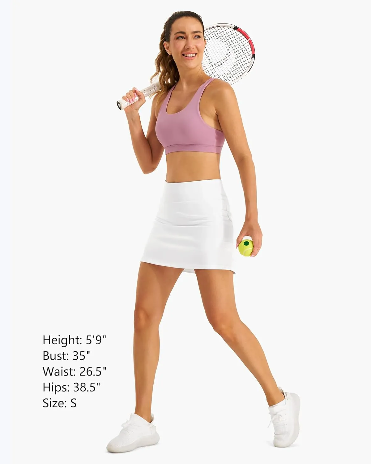 Stelle Women Tennis Skirt Athletic Skort High Waisted Golf Inner Shorts with Pockets Running Sports Pickleball