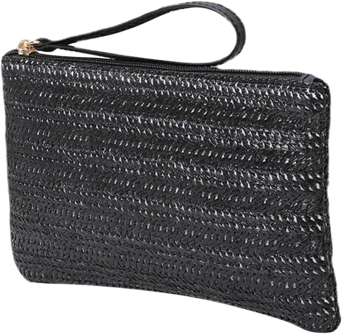 Straw Clutch Bag Women Storage Bag Small Coin Purse Palm Size Trendy Easy to Carry