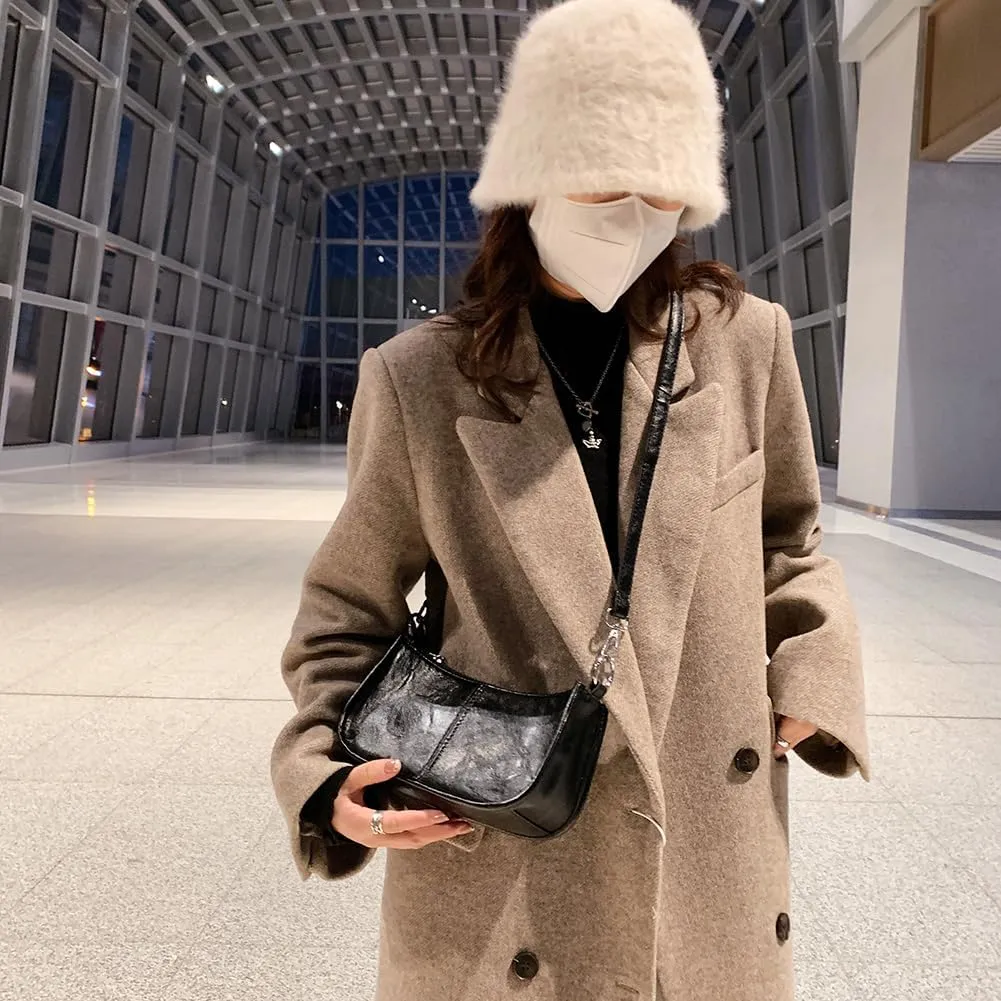 Studded Shoulder Bag Y2k Purse for Women Leather Handbag Clutch Purse Top Handle Satchel Retro Crossbody Bag
