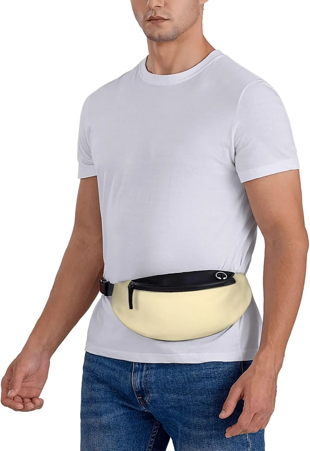 Stylish 3d Almond Yellow Bumbags Waist Fanny Pack For Women Ladies Men Lightweight Bum Bag With Zip Pockets Adjustable Belt For Dog Walking Running Cycling Hiking Outdoor Sport