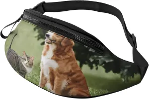 Stylish 3d Lovely Dogs Bumbags Waist Fanny Pack For Women Ladies Men Lightweight Bum Bag With Zip Pockets Adjustable Belt For Dog Walking Running Cycling Hiking Outdoor Sport