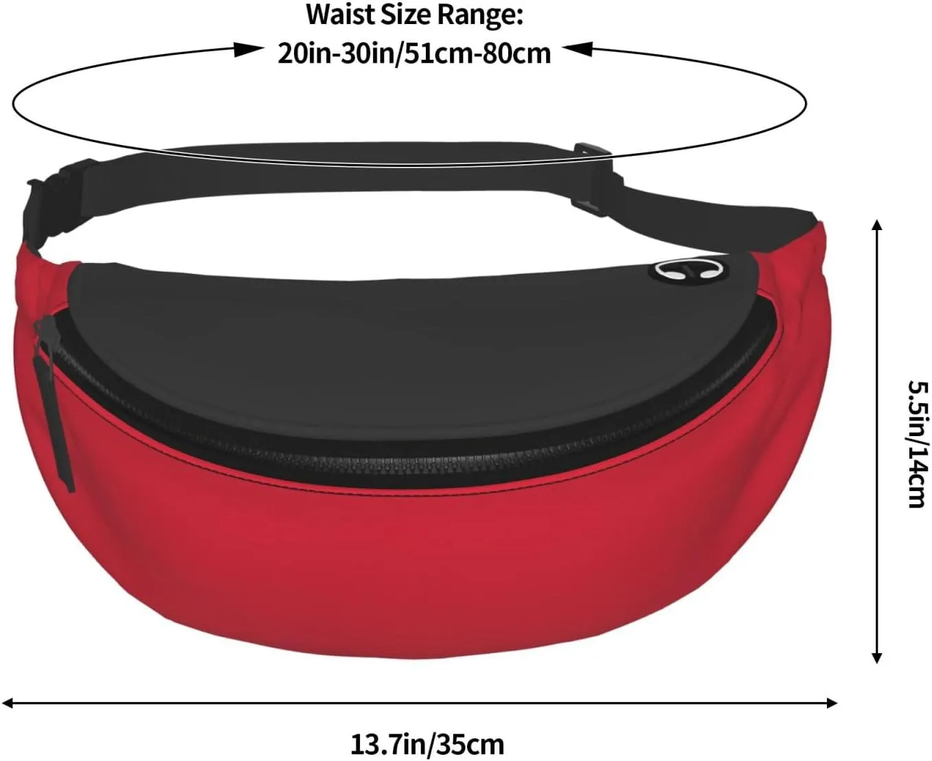 Stylish 3d Red Bumbags Waist Fanny Pack For Women Ladies Men Lightweight Bum Bag With Zip Pockets Adjustable Belt For Dog Walking Running Cycling Hiking Outdoor Sport