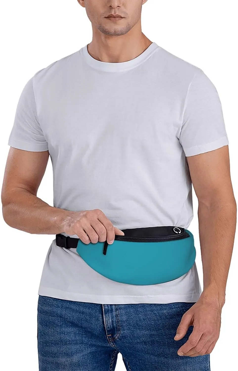 Stylish 3d Turquoisegreen Bumbags Waist Fanny Pack For Women Ladies Men Lightweight Bum Bag With Zip Pockets Adjustable Belt For Dog Walking Running Cycling Hiking Outdoor Sport