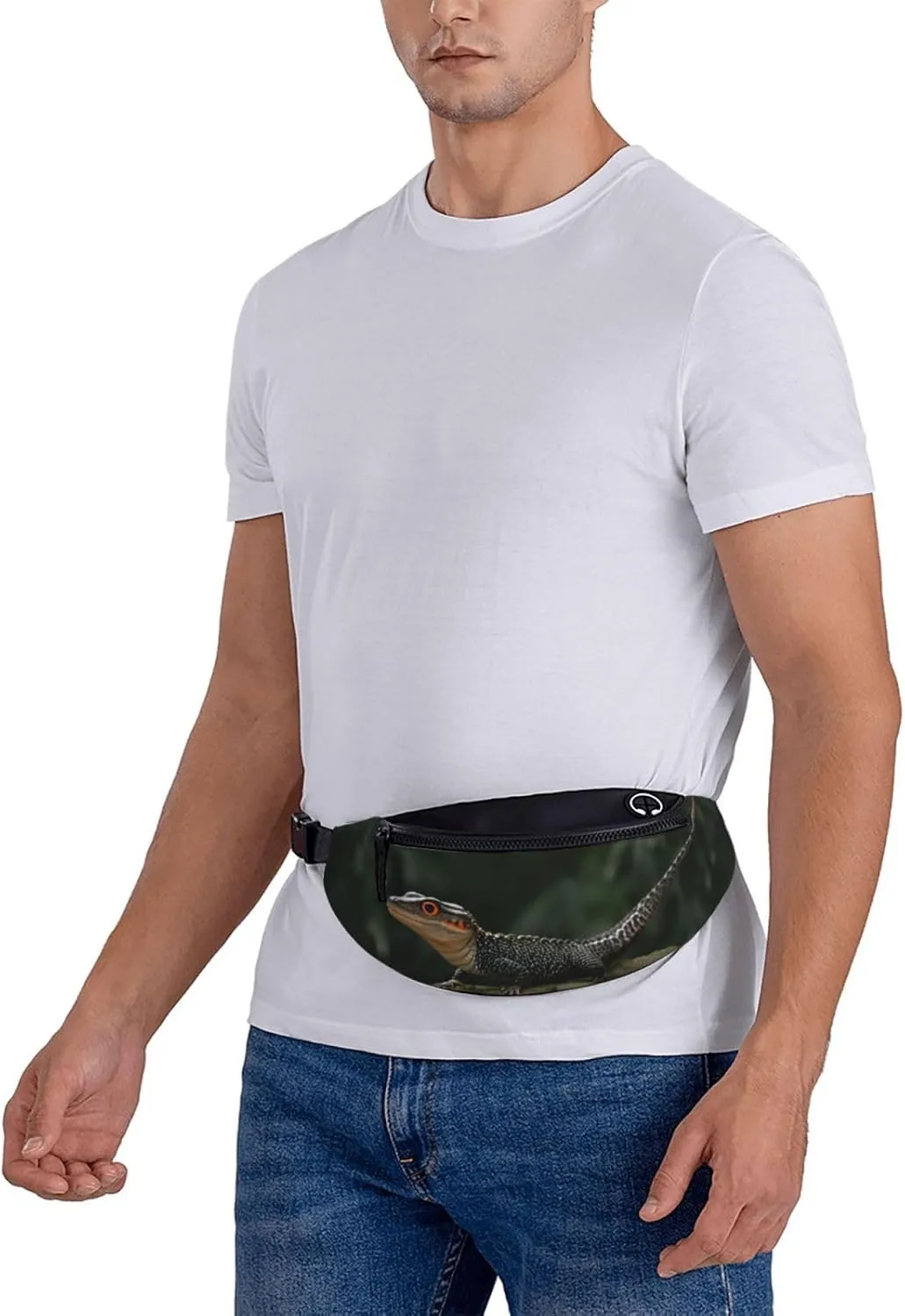 Stylish 3d_Dinosaur Bumbags Waist Fanny Pack For Women Ladies Men Lightweight Bum Bag With Zip Pockets Adjustable Belt For Dog Walking Running Cycling Hiking Outdoor Sport