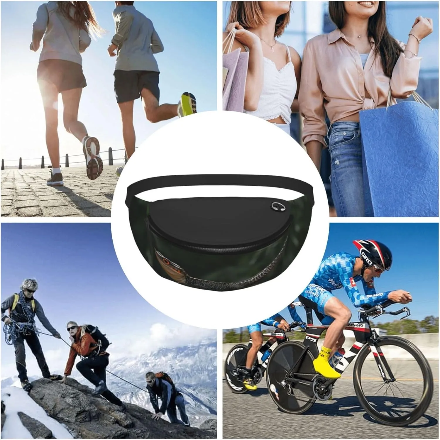 Stylish 3d_Dinosaur Bumbags Waist Fanny Pack For Women Ladies Men Lightweight Bum Bag With Zip Pockets Adjustable Belt For Dog Walking Running Cycling Hiking Outdoor Sport