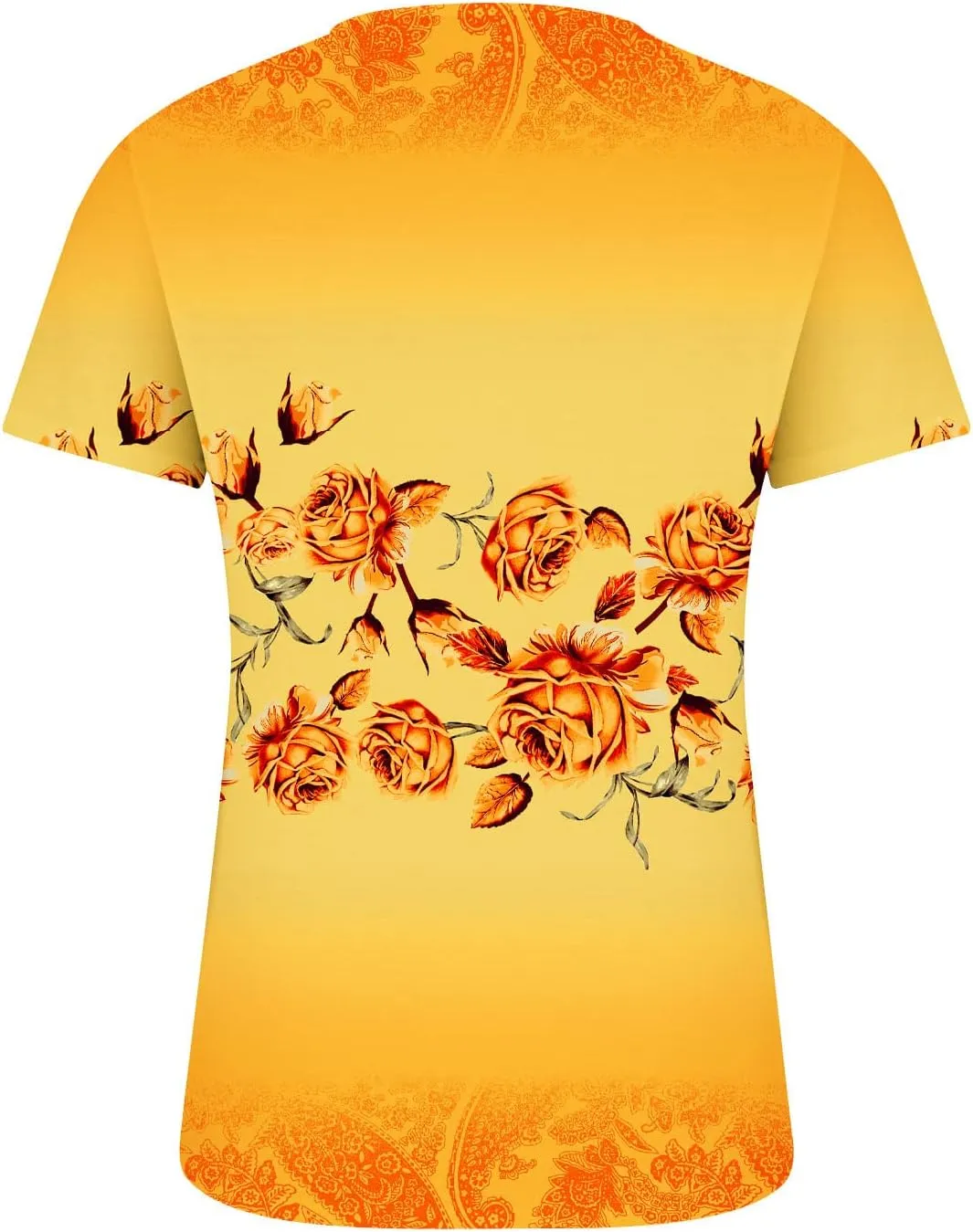Summer Tops for Women 2024 Dressy Casual Boho Floral Print Tunic Shirts Short Sleeve Button Henley Tshirt Loose Blouse