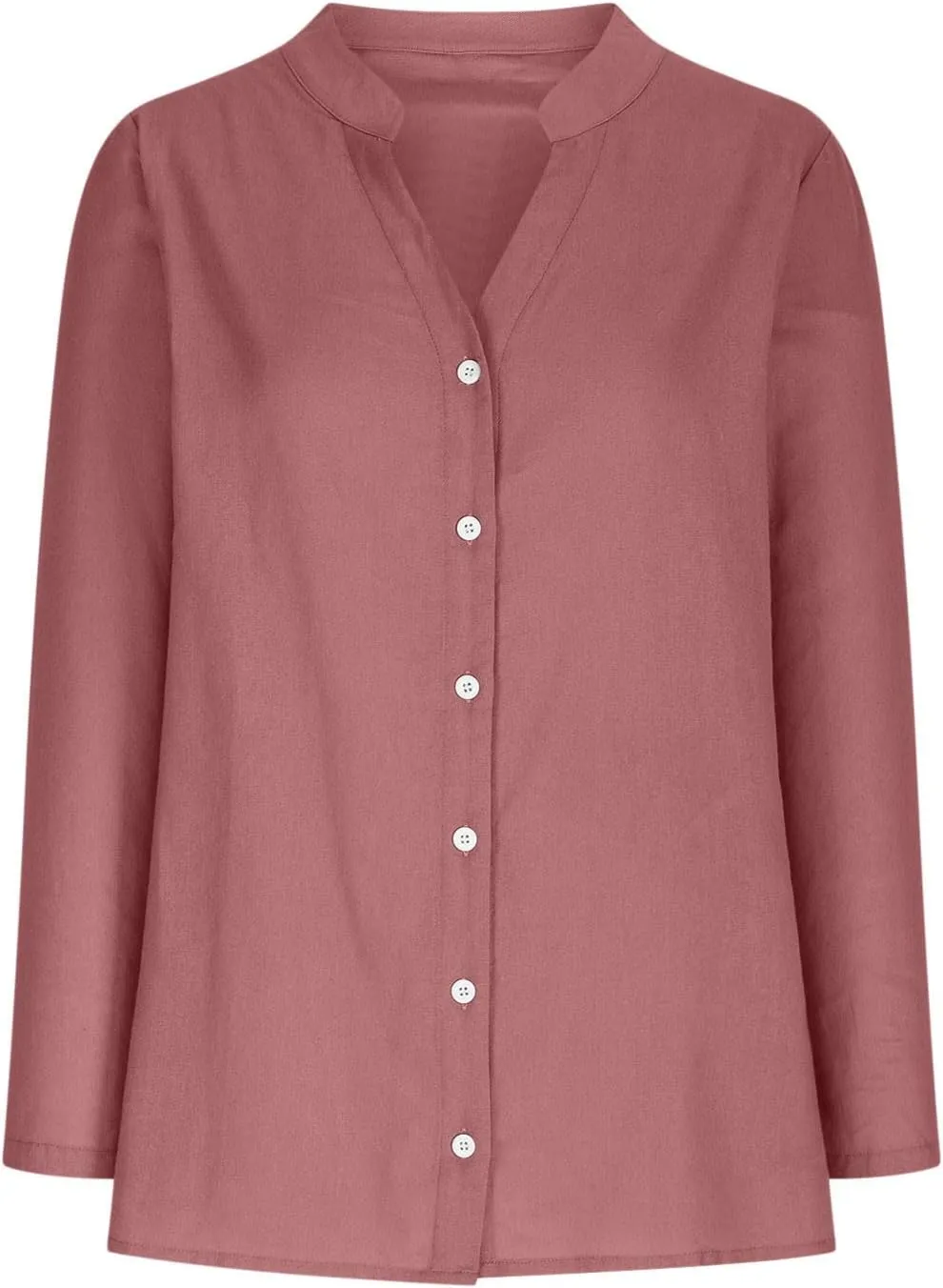 Summer Tops for Women 2025 Trendy Long Sleeve Cotton Linen Shirt Casual Button Down V Neck Tunic Gauze Blouses