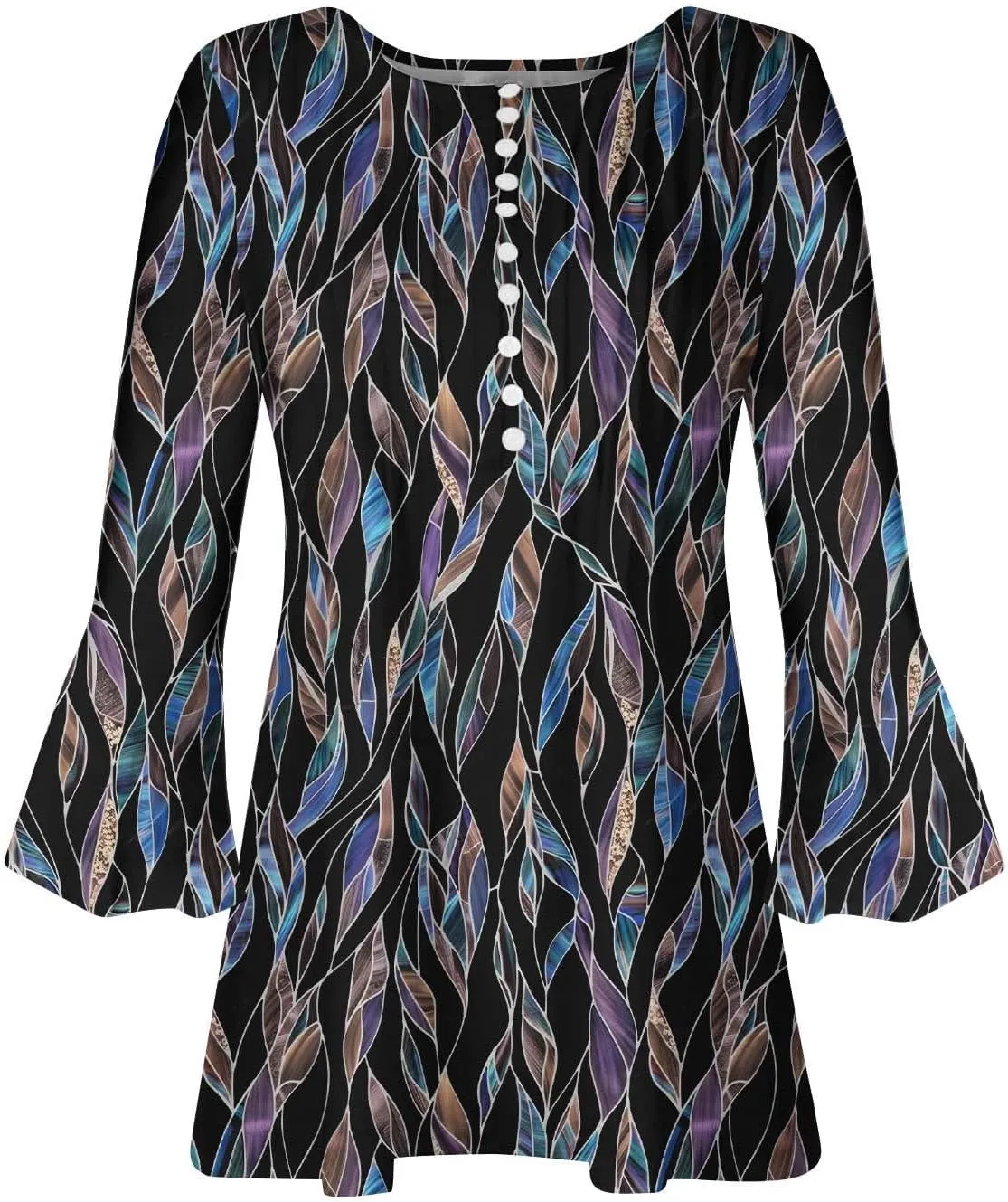 Summer Tops for Women Trendy Boho Vintage 3/4 Sleeve Tunic Blouse V-Neck T-Shirt Casual Floral Spring Fashion Outfits