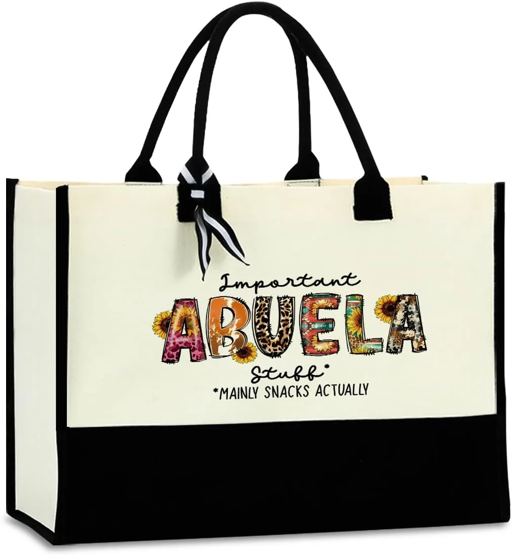 Sunflower Grandma Mom Gifts Waterproof Large Tote Bag Granny Mum Mimi Gigi Oma Grammy Nanny Abuela Mimi Nana Yaya Gifts