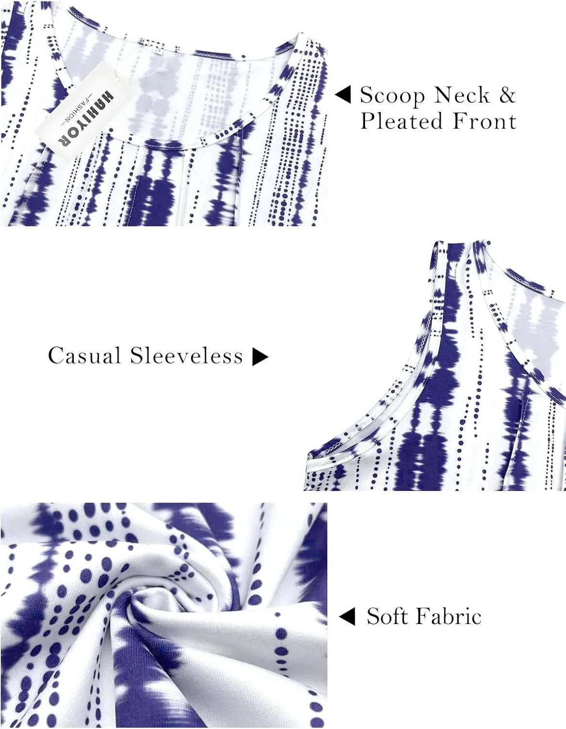 Tank-Tops-for-Women 2025 Summer Sleeveless Casual Pleated Shirts Trendy Scoop Neck Tunics Flowy Tees