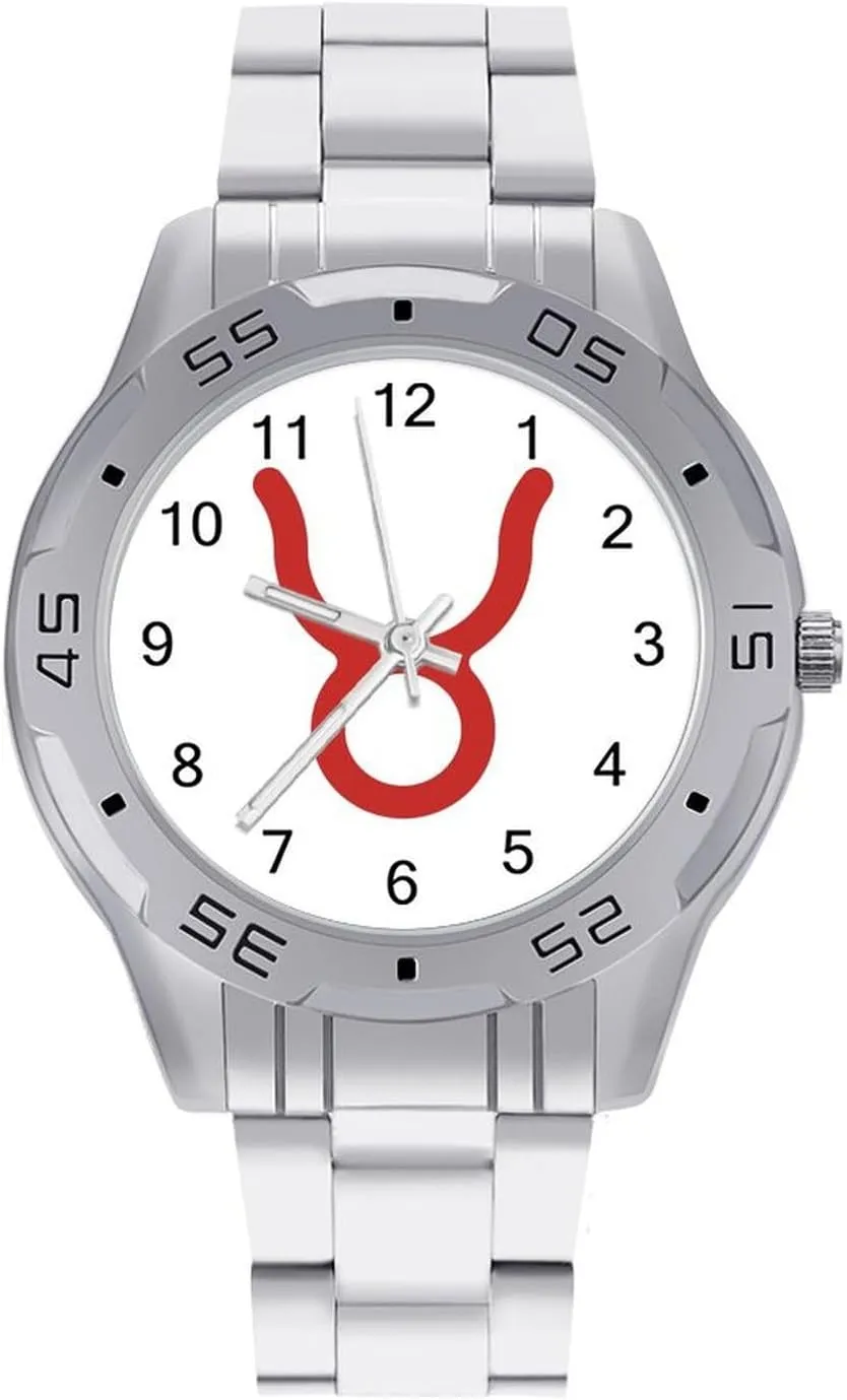 Taurus Constellation Stainless Steel Metal Strap Simple Business Watches for Men Easy Reader Work Casual Watch